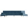 vidaXL Schlafsofa in L-Form Blau 271x140x70 cm Samt