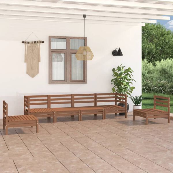 vidaXL 6-tlg. Garten-Lounge-Set Honigbraun Massivholz Kiefer