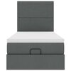 vidaXL Ottoman-Bett mit Matratze Dunkelgrau 100x200 cm Stoff