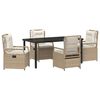 vidaXL Garten Essgruppe 5 stk. Beige und Cremewei&szlig; Poly-Rattan