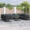 vidaXL Garten-Sofa-Set mit Kissen Schwarz Aluminium
