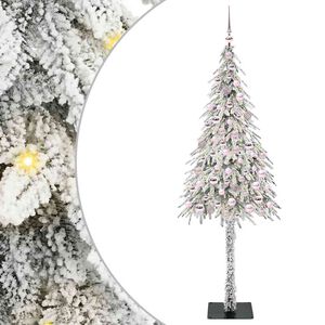 vidaXL Weihnachtsbaum mit 300 LEDs Wei&szlig; 210 cm PE und Stahl