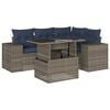 vidaXL 5-teiliges Gartensofa-Set mit Kissen, grau, Polyrattan