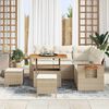 vidaXL Gartensofa-set mit Kissen 9 pcs Beige und Creme Poly-Rattan