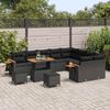 vidaXL Gartensofa-set mit Kissen 12 pcs Schwarz