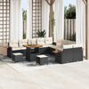 vidaXL Gartensofa-set mit Kissen 17 pcs Schwarz und Creme Poly-Rattan