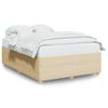 vidaXL Bettgestell ohne Matratze Creme 140x190 cm Stoff