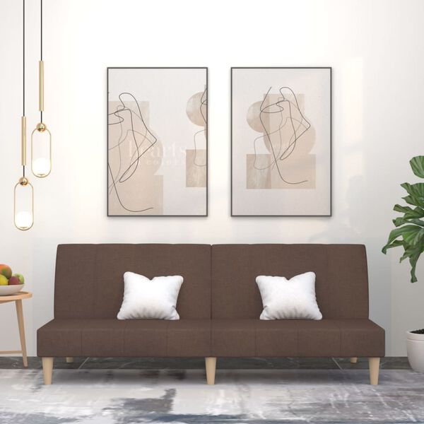 vidaXL Schlafsofa 2-Sitzer Taupe Stoff