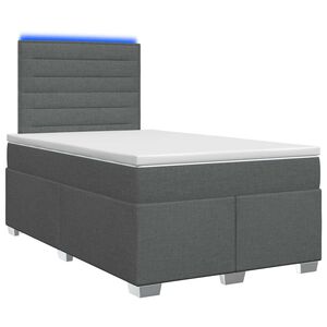 vidaXL Boxspringbett mit Matratze Dunkelgrau 120 x 200 cm Stoff