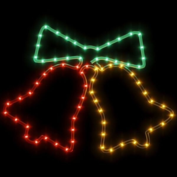 vidaXL LED-Silhouette Weihnachtsglocken 72 LEDs 50x56 cm