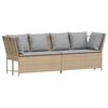 vidaXL Gartensofa mit Kissen Beige Poly Rattan