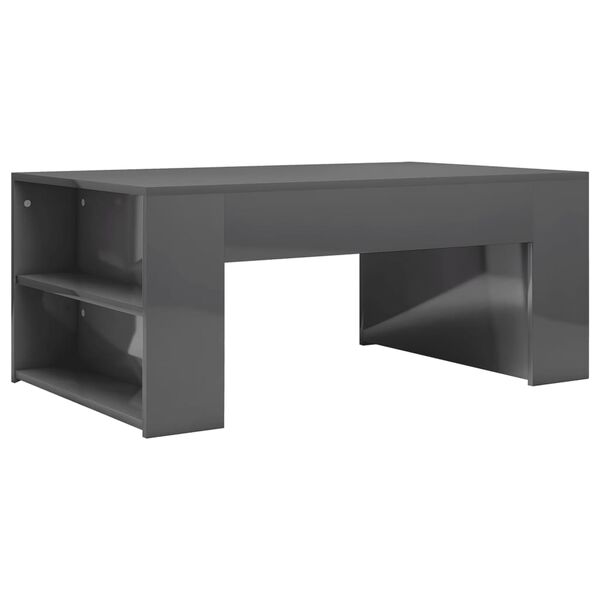 vidaXL Couchtisch Hochglanz-Grau 100x60x42 cm Holzwerkstoff