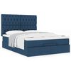 vidaXL Ottoman-Bett mit Matratze Blau 140x200 cm Stoff