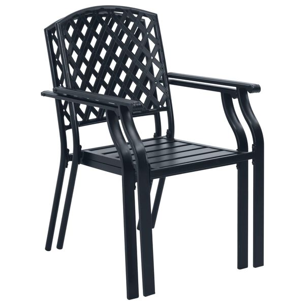 vidaXL 3-tlg. Bistro-Set Stahl Schwarz