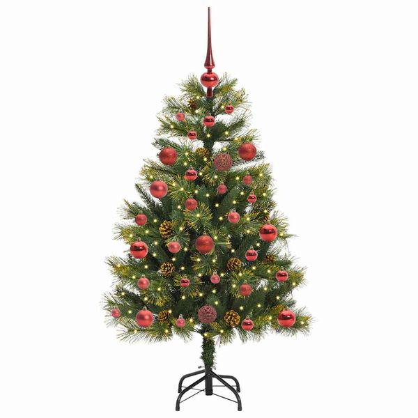 vidaXL Künstlicher klappbarer Weihnachtsbaum mit Tannenzapfen 120 cm
