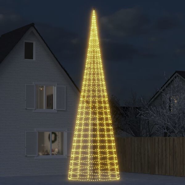 vidaXL LED-Weihnachtsbaum f&uuml;r Fahnenmast 3000 LEDs Warmwei&szlig; 800 cm