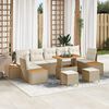 vidaXL Gartensofa-set 10 pcs Beige Poly-Rattan