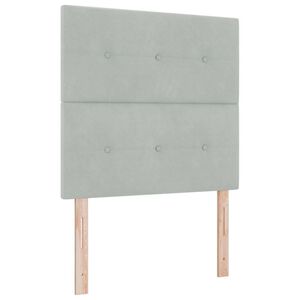 vidaXL LED Boxspringbett mit Kopfteil Hellgrau 80 x 200 cm Samt