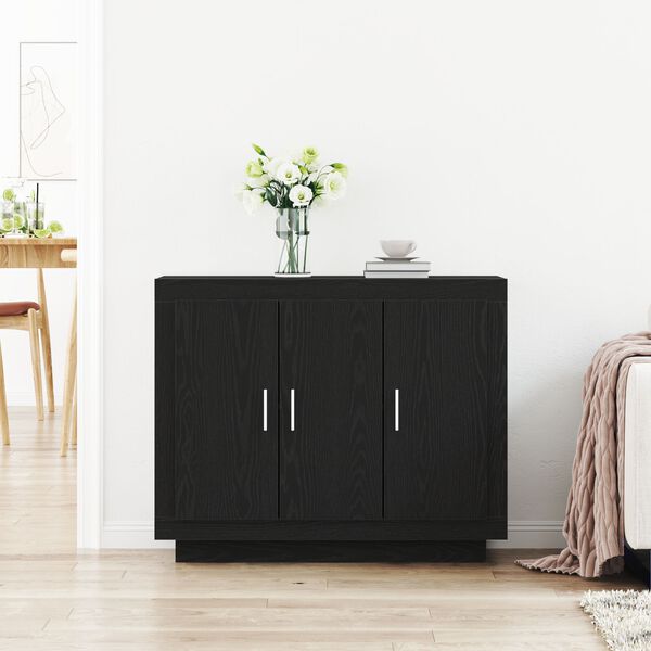 vidaXL Sideboard Schwarz Eichen-Optik 92 x 35 x 75 cm Holzwerkstoff