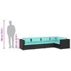 vidaXL 5-tlg. Garten-Lounge-Set mit Kissen Poly Rattan Schwarz