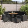 vidaXL Garten-Sofa-Set mit Kissen mit Speicher 8 pcs Schwarz