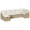 vidaXL Garten-Sofa-Set mit Kissen mit Speicher 7 pcs Beige Poly Rattan