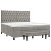 vidaXL Boxspringbett mit Matratze Hellgrau 180x200 cm Samt