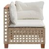 vidaXL Garten-Ecksofa mit Kissen Beige Poly Rattan