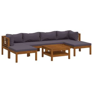 vidaXL 7-tlg. Garten-Lounge-Set mit Auflage Massivholz Akazie