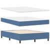 vidaXL Boxspringbett Blau und Wei&szlig; 203 x 140 x 60 cm Cordstoff