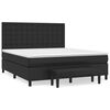 vidaXL Boxspringbett mit Matratze Schwarz 160x200 cm Kunstleder