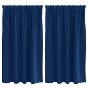 vidaXL Verdunkelungs-Vorh&auml;nge mit Ringen 2 pcs Dunkelblau 140 x 140 cm