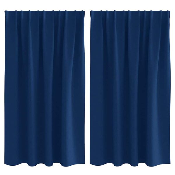 vidaXL Verdunkelungs-Vorh&auml;nge mit Ringen 2 pcs Dunkelblau 140 x 140 cm