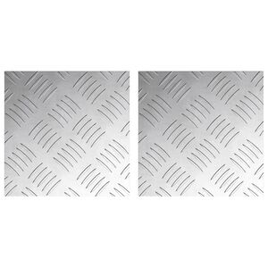 vidaXL Treppe Tritt 2 stk. 20 x 20 cm Silber Aluminium Quadratisch