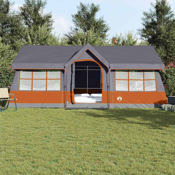 vidaXL Familienzelt mit Dach Grau und Orange 622 x 295 x 238 cm