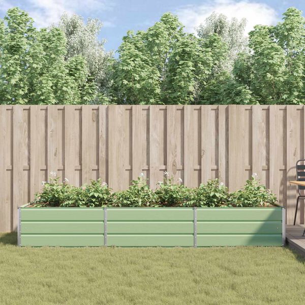 vidaXL Pflanzk&uuml;bel Pastellgr&uuml;n 195 x 100 x 45 cm Verzinkter Stahl