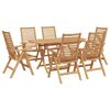 vidaXL Garten Essgruppe 7 pcs Braun Massivholz Teak