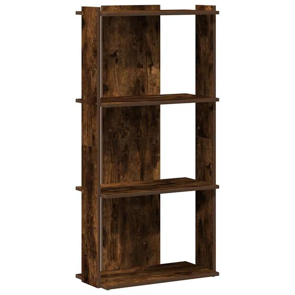 vidaXL B&uuml;cherregal 3 B&ouml;den R&auml;uchereiche 60x30x120 cm Holzwerkstoff