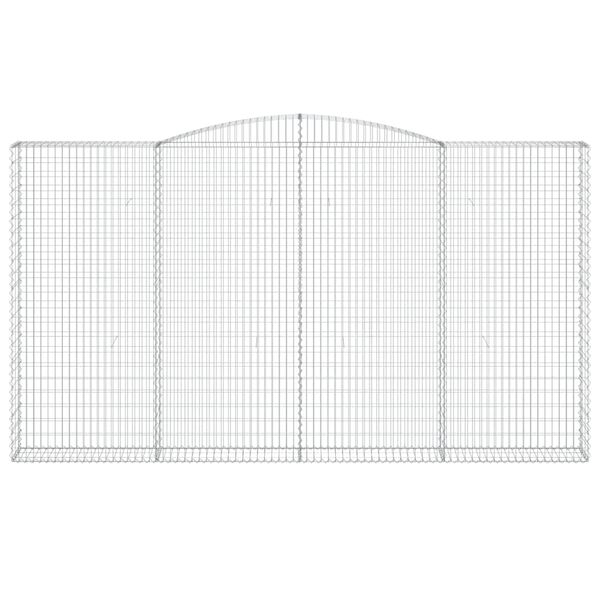 vidaXL Gabionen mit Hochbogen 5 Stk. 400x30x220/240cm Verzinktes Eisen