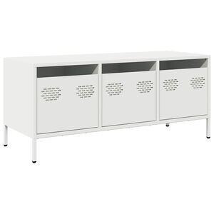 vidaXL TV-Schrank Wei&szlig; 101,5x39x43,5 cm Kaltgewalzter Stahl