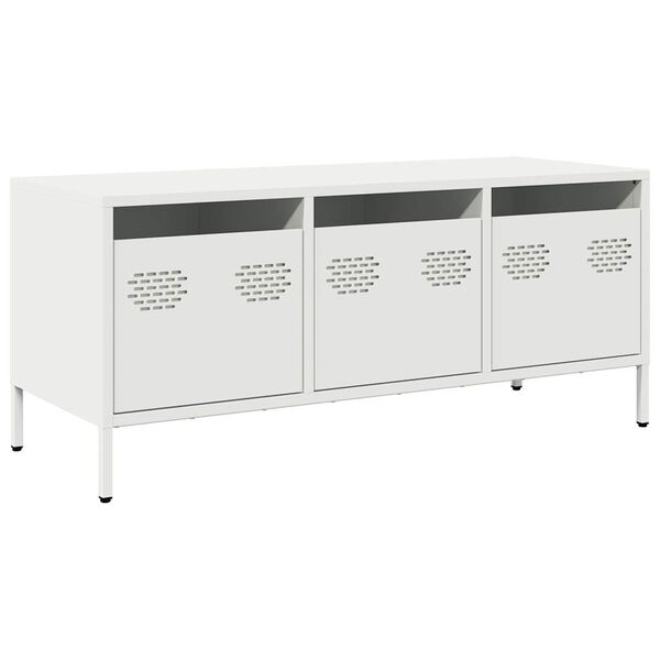vidaXL TV-Schrank Weiß 101,5x39x43,5 cm Kaltgewalzter Stahl