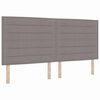 vidaXL LED Boxspringbett mit Kopfteil Taupe 200 x 200 cm Stoff