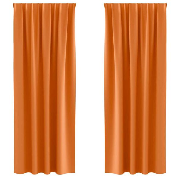 vidaXL Verdunkelungs-Vorhänge mit Ringen 2 pcs Helles Orange