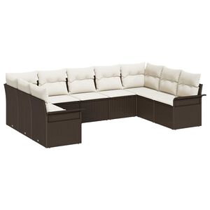 vidaXL Gartensofa-set mit Kissen Braun Poly-Rattan