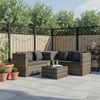 vidaXL 4-tlg. Garten-Lounge-Set mit Kissen Poly Rattan Grau