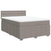 vidaXL Boxspringbett mit Matratze Taupe 140x200 cm Stoff
