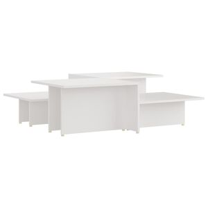 vidaXL Couchtische 2 Stk. Wei&szlig; 111,5x50x33 cm Holzwerkstoff