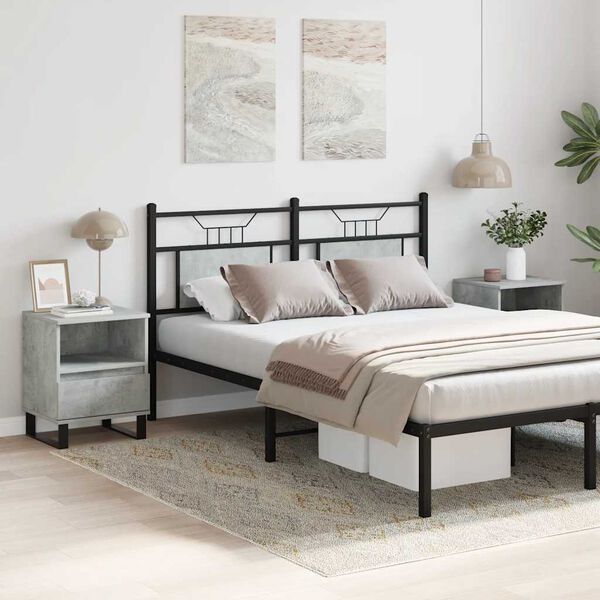 vidaXL Nachttische 2 Stk. Betongrau 40x35x50 cm Holzwerkstoff