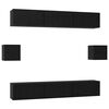 vidaXL TV-Schrankset 8 pcs Schwarz Eichen-Optik Holzwerkstoff