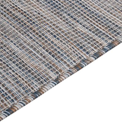 vidaXL Outdoor-Teppich Flachgewebe 140x200 cm Braun und Blau